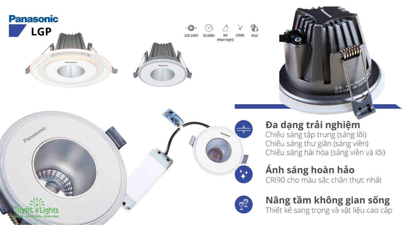 Đèn LED âm trần LGP Series Panasonic - Dòng đèn downlight cao cấp và hiện đại nhất của Panasonic với vẻ đẹp tối giản tinh tế.